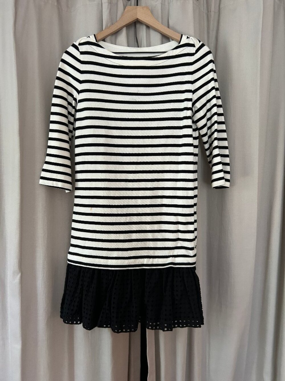 Kate Spade Broom Street Eyelet Stripe Dress- MEDIUM